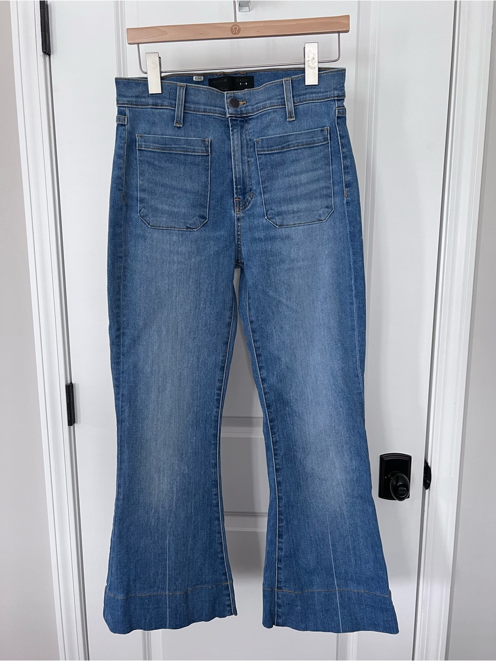 Veronica Beard Sheridan Exaggerated Flare High Rise Jeans Keystone Wash Size 29